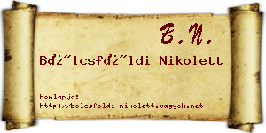 Bölcsföldi Nikolett névjegykártya