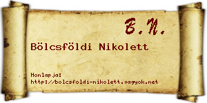 Bölcsföldi Nikolett névjegykártya