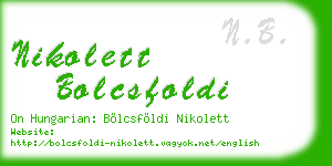 nikolett bolcsfoldi business card
