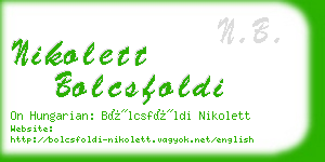 nikolett bolcsfoldi business card